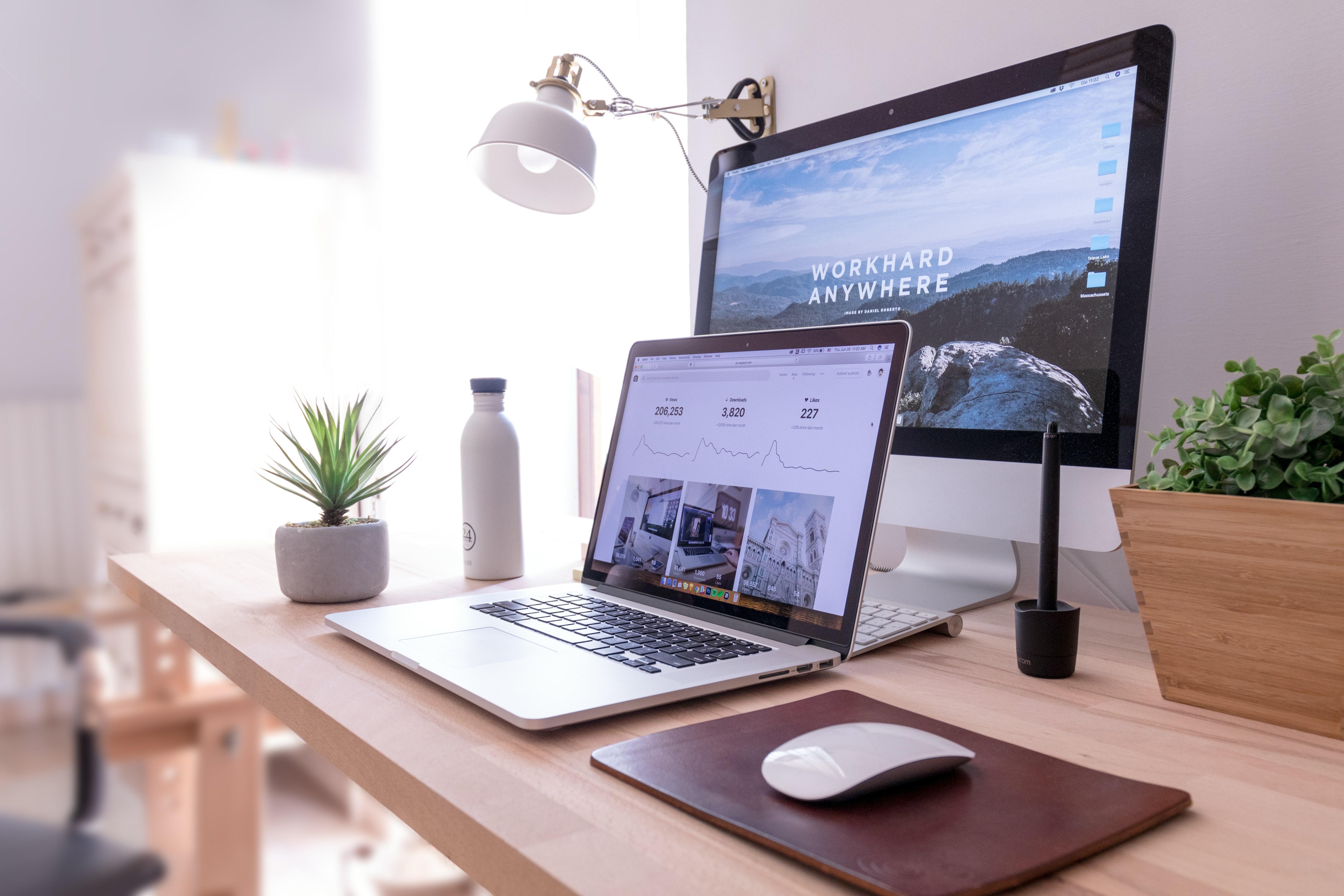 Laptop on desk